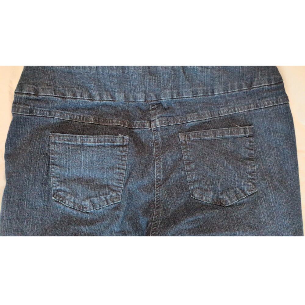 Ruby Rd Petite 14P Straight Leg Dark Wash PullOn Elastic Waist Back Pocket Jeans - Picture 3 of 10